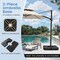 Black Heavy Duty 274 LBS Offset Umbrella Base Stand with Side Handles